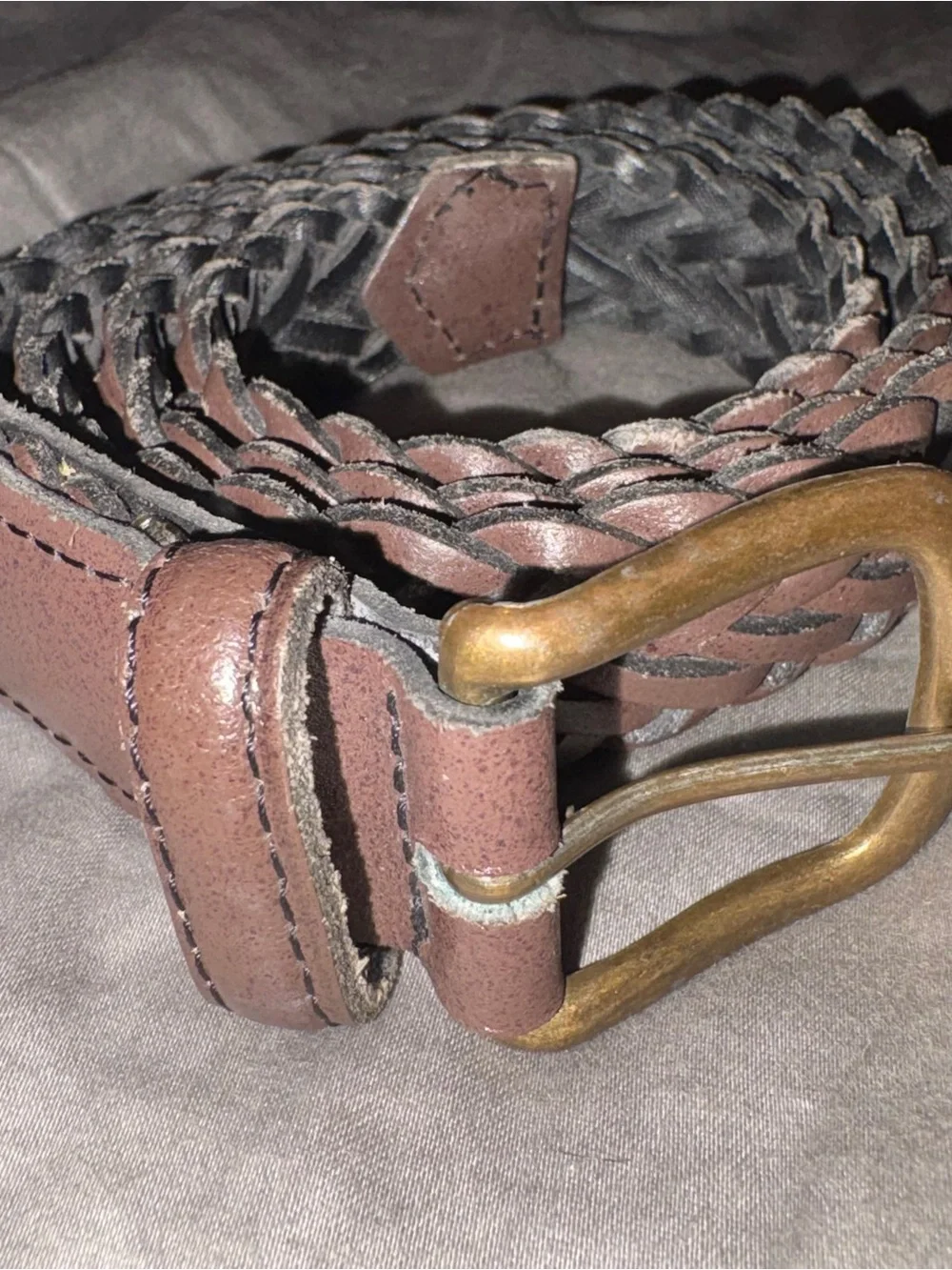 Vintage Levi's Orange Tag Leather and Braided Belt. Size 36 Men’s